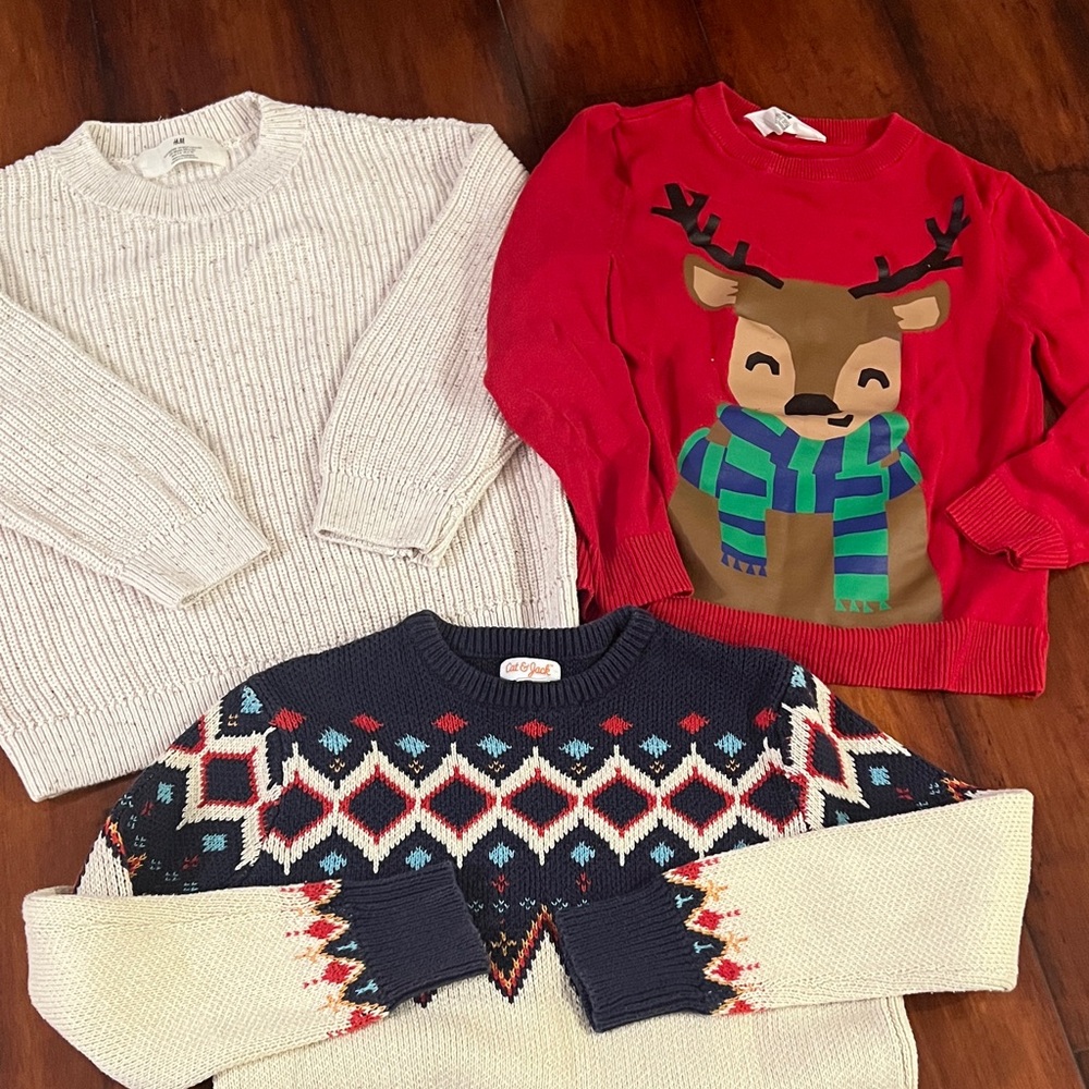 H&M Kids Sweaters - Cream, Red, and Navy